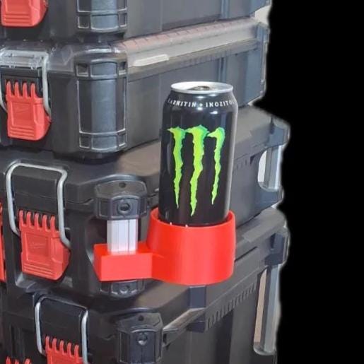 Milwaukee Packout Drink Holder – Can & Bottle Storage Mount for Toolbox, Garage, Van, Workshop