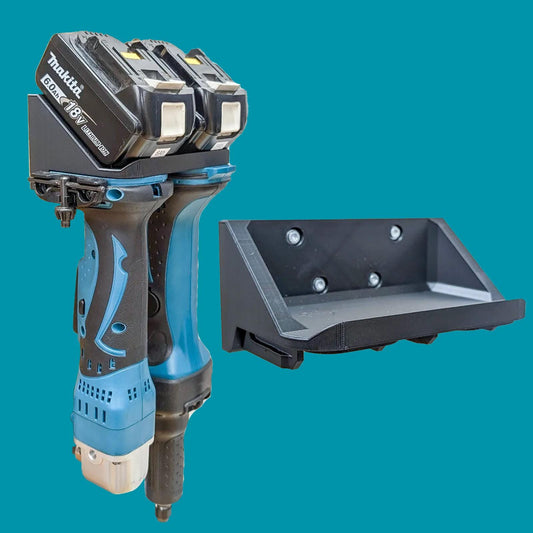 Makita Battery and Tool Dual 2 in 1 Wall Storage Mount Holder Hanger Organiser for Power Tool Makita 18V LXT Van Garage Wall Mount