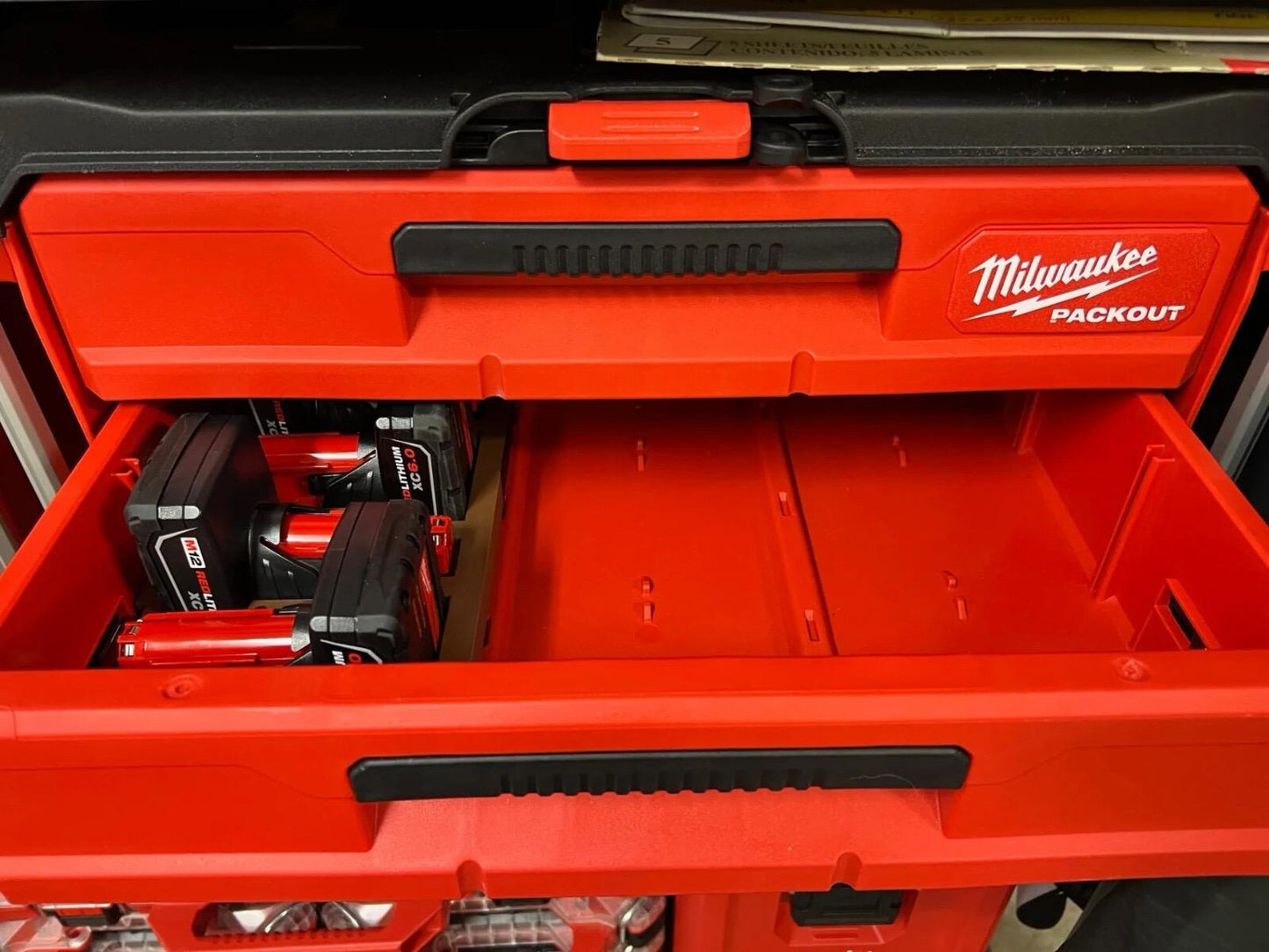 Milwaukee Packout Insert for Drawer 5x M12 XC Battery Storage Organiser Tray