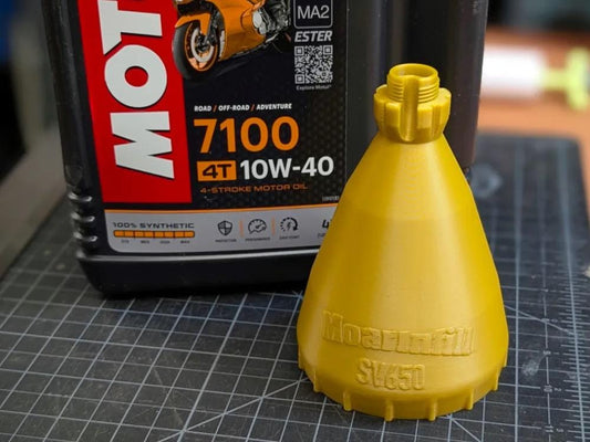 Suzuki SV650 Motorcycle Oil Funnel Thread-In Vented Easy Oil Changes BLACK