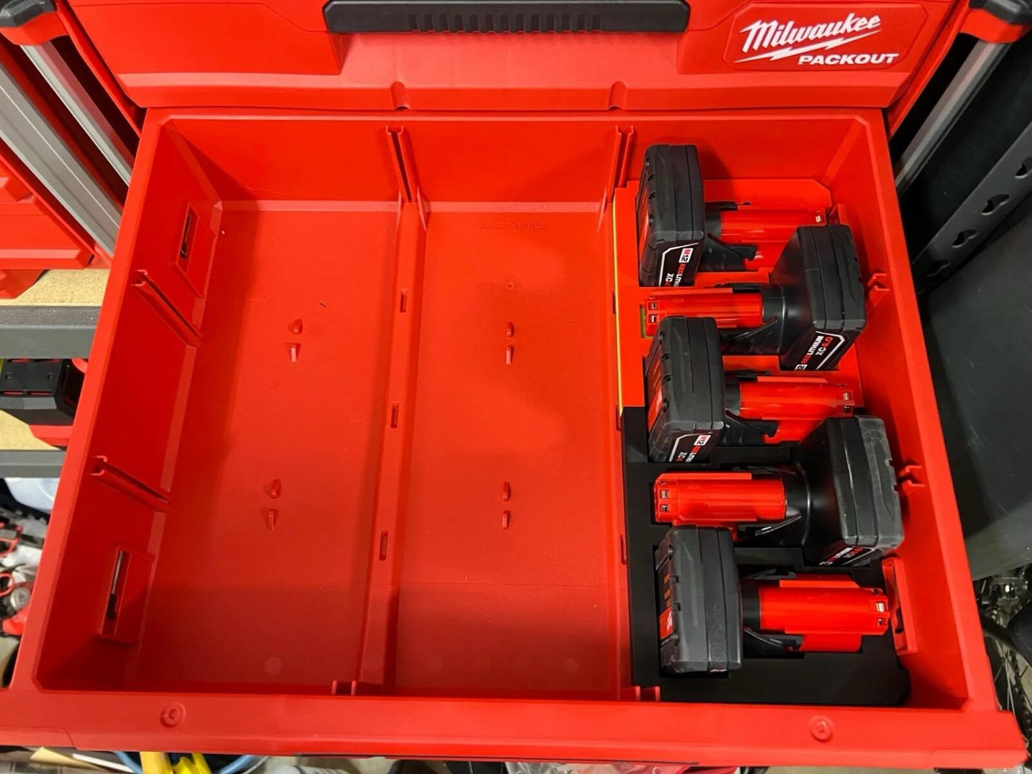 Milwaukee Packout Insert for Drawer 5x M12 XC Battery Storage Organiser Tray
